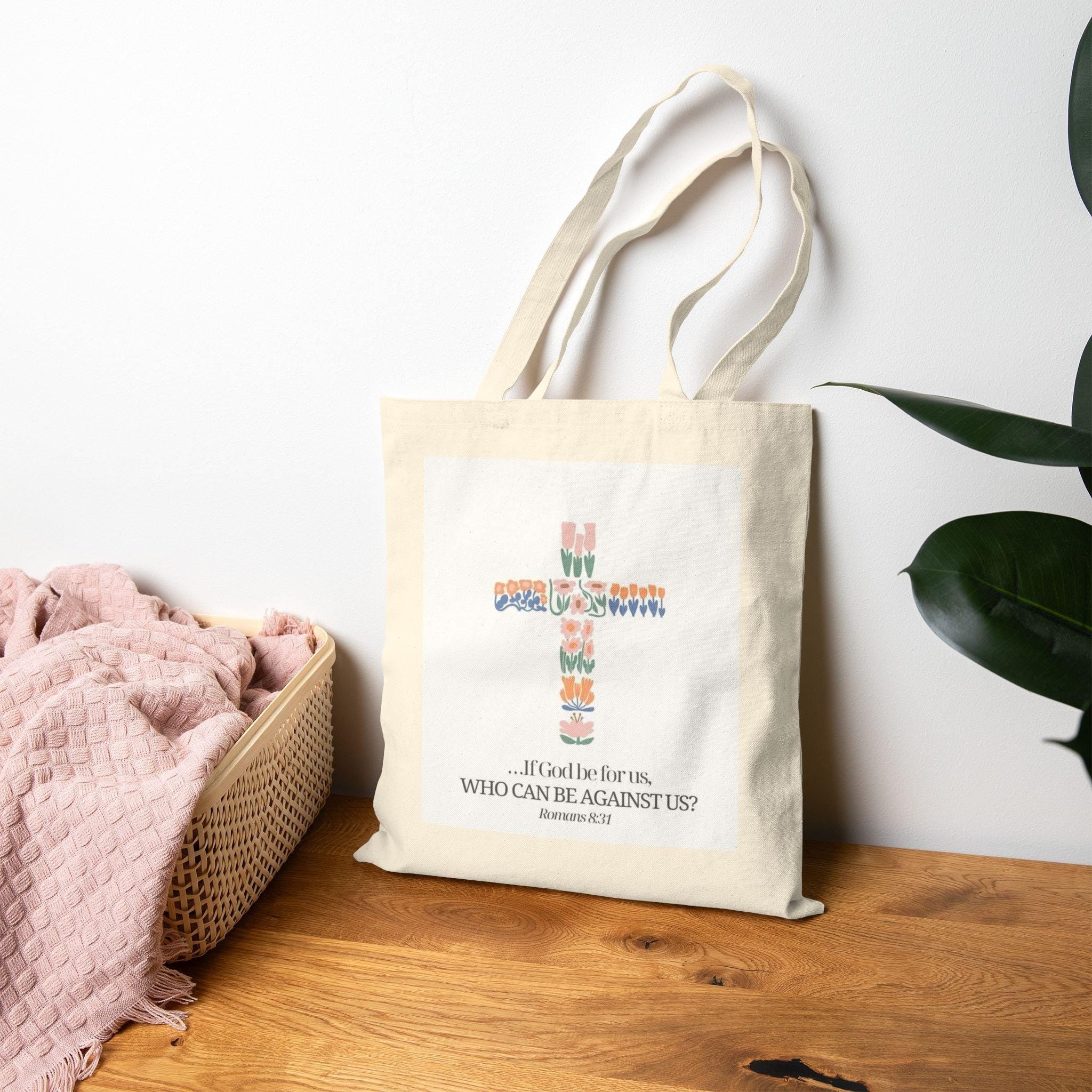 Christian Bible Tote Bag – Faith-Inspired Cotton Canvas Bag for Women – Reusable Scripture Tote – Inspirational Gift – Church & Daily Use
